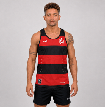 Regata Corrida Rubro-Negra Edição Camisa 10 Raça Proteção UV – Preta/Vermelha