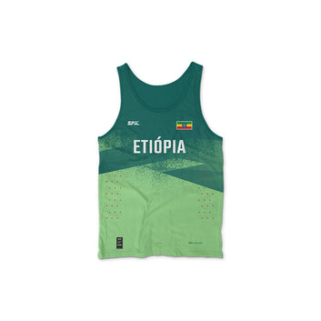 Camiseta Regata Corrida Maratona Atletismo Running Ethiopia 22 Proteção Uv - Verde