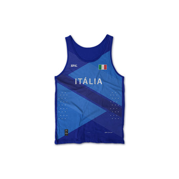 Camiseta Regata Corrida Maratona Atletismo Running Itália 2021 Proteção Uv - Azul/Branco